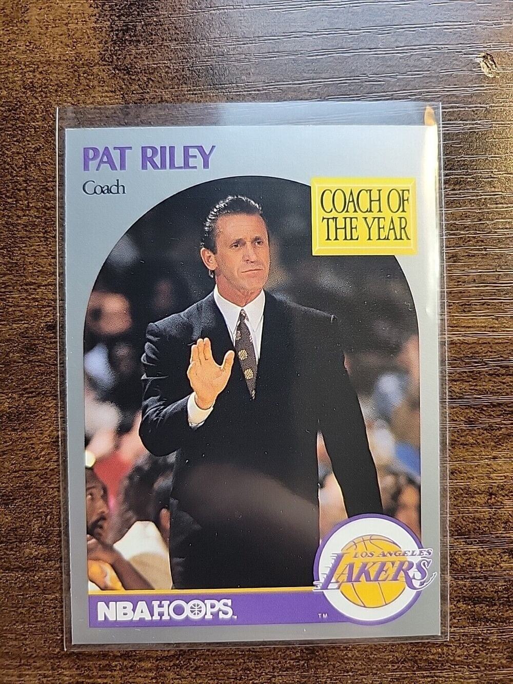 Pat Riley 1990-1991 NBA Hoops #317 - Los Angeles Lakers - NBA - Fresh Pull
